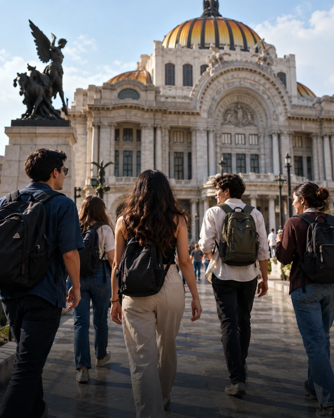 Grupo de estudiantes durante una visita académica